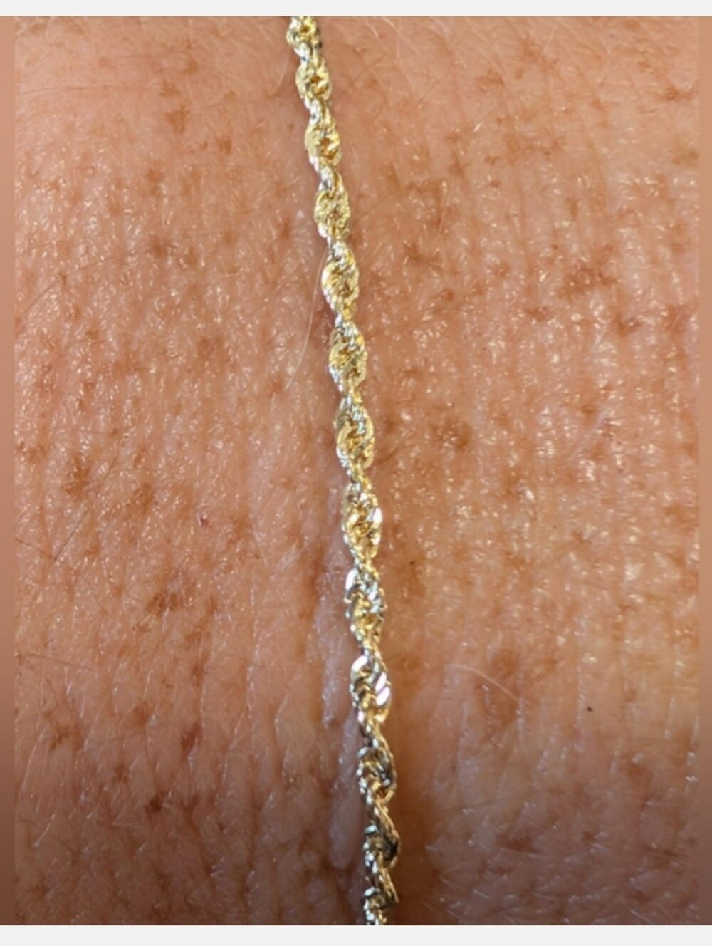 14k Gold Rope Bracelet - 1.5mm - 7in. - New
